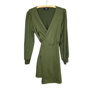 Women's Cider Wrap Style Green Dress - Size Small